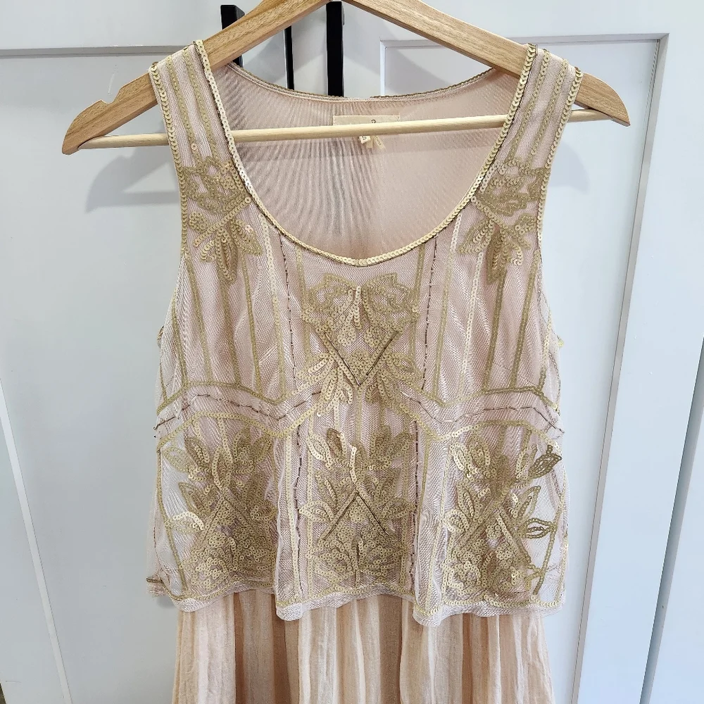 Anthropologie Ryu Maxi Sequin Boho Dress size Small - Picture 3 of 16